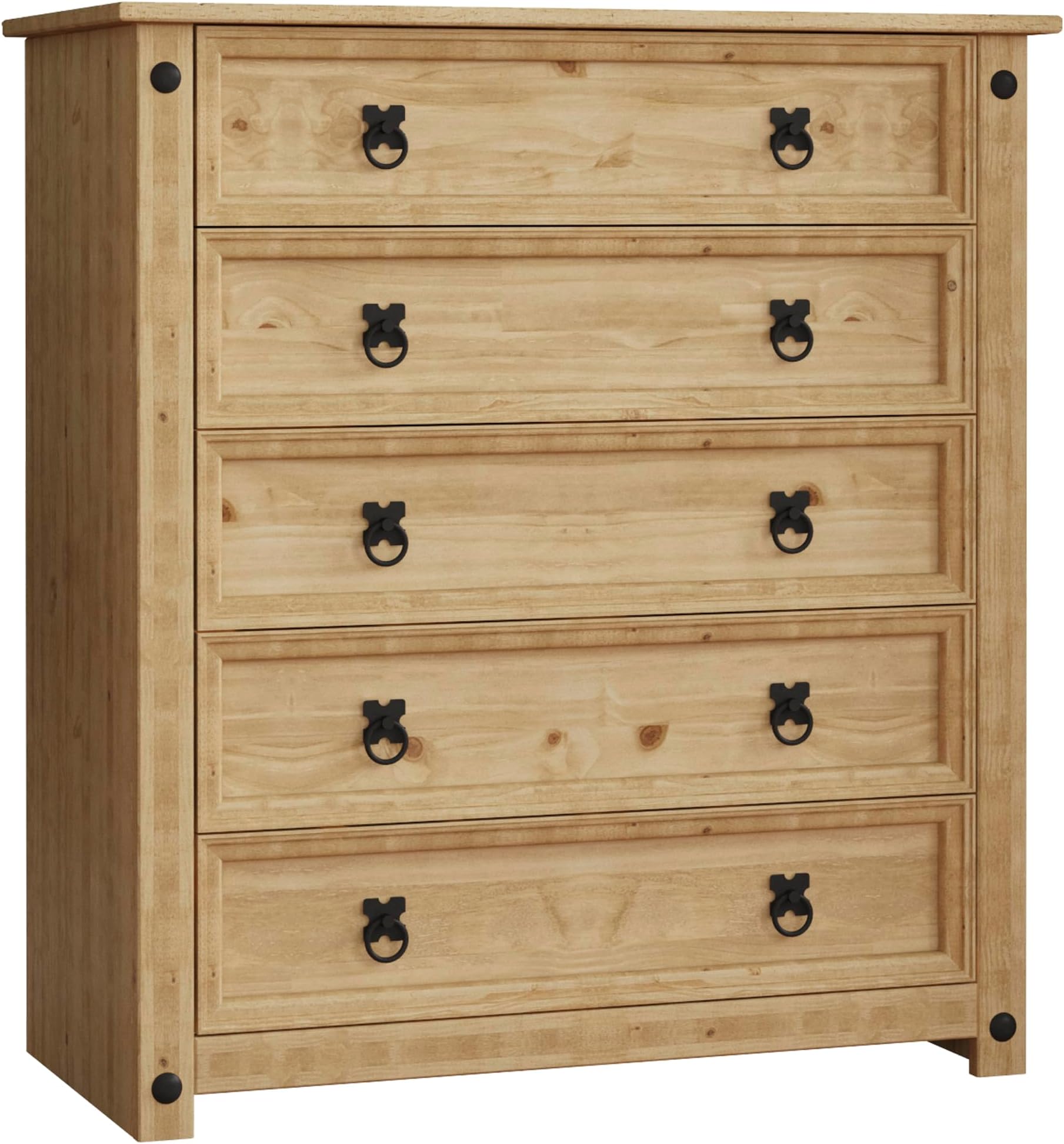 Vida Designs Corona, Chest Of Drawers, 5 Drawer, Solid, Pine Wood