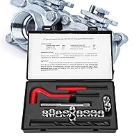 Vista 7 de Jeanoko Kit de reparación de roscas M11x1.25 Insertos de rosca de acero inoxidable Kit de grifo de reenhebrado de rosca hembra accesorio