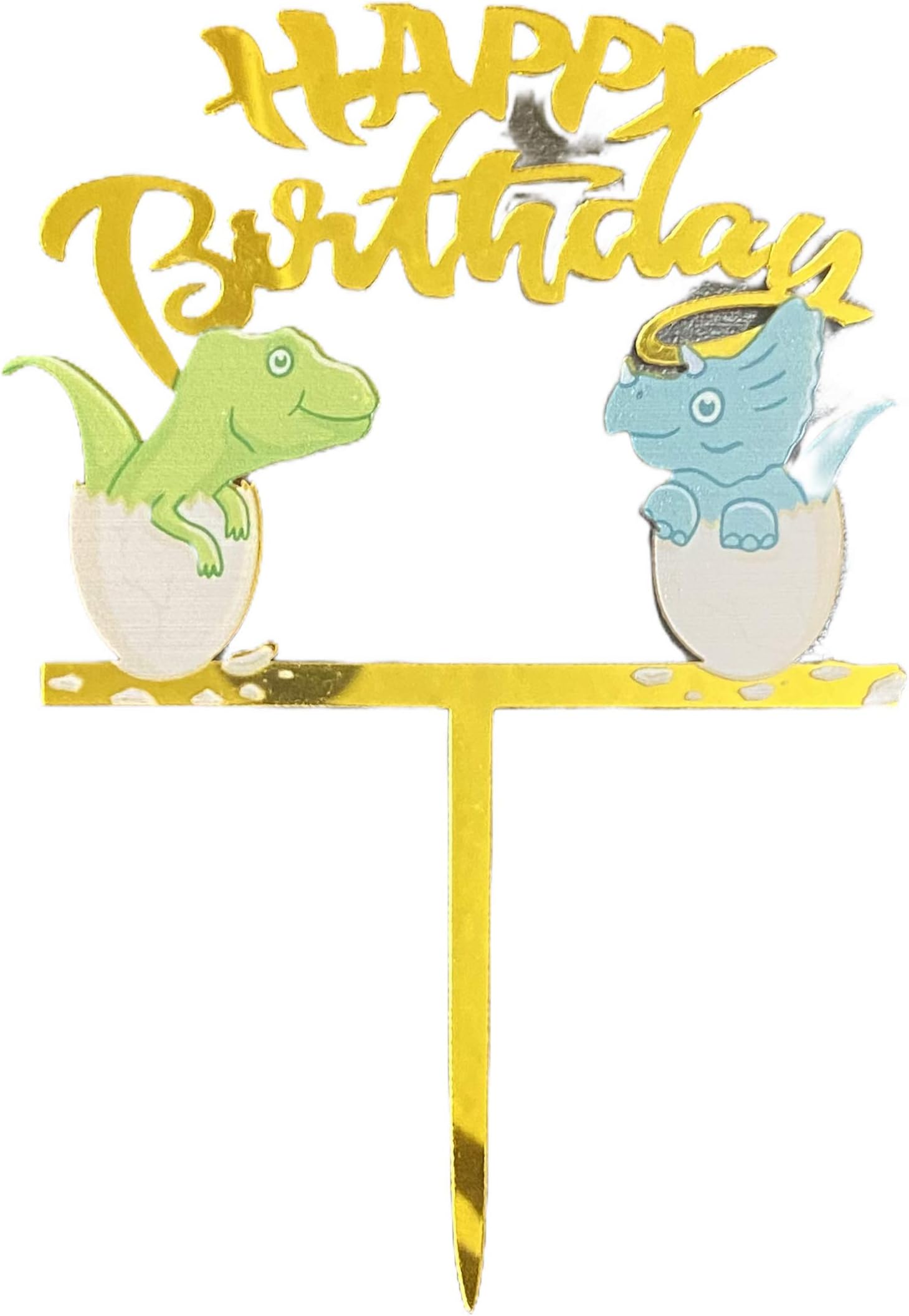 Balloonistics Dinosaur Happy Birthday Acrylic Cake Topper - Pack of 1