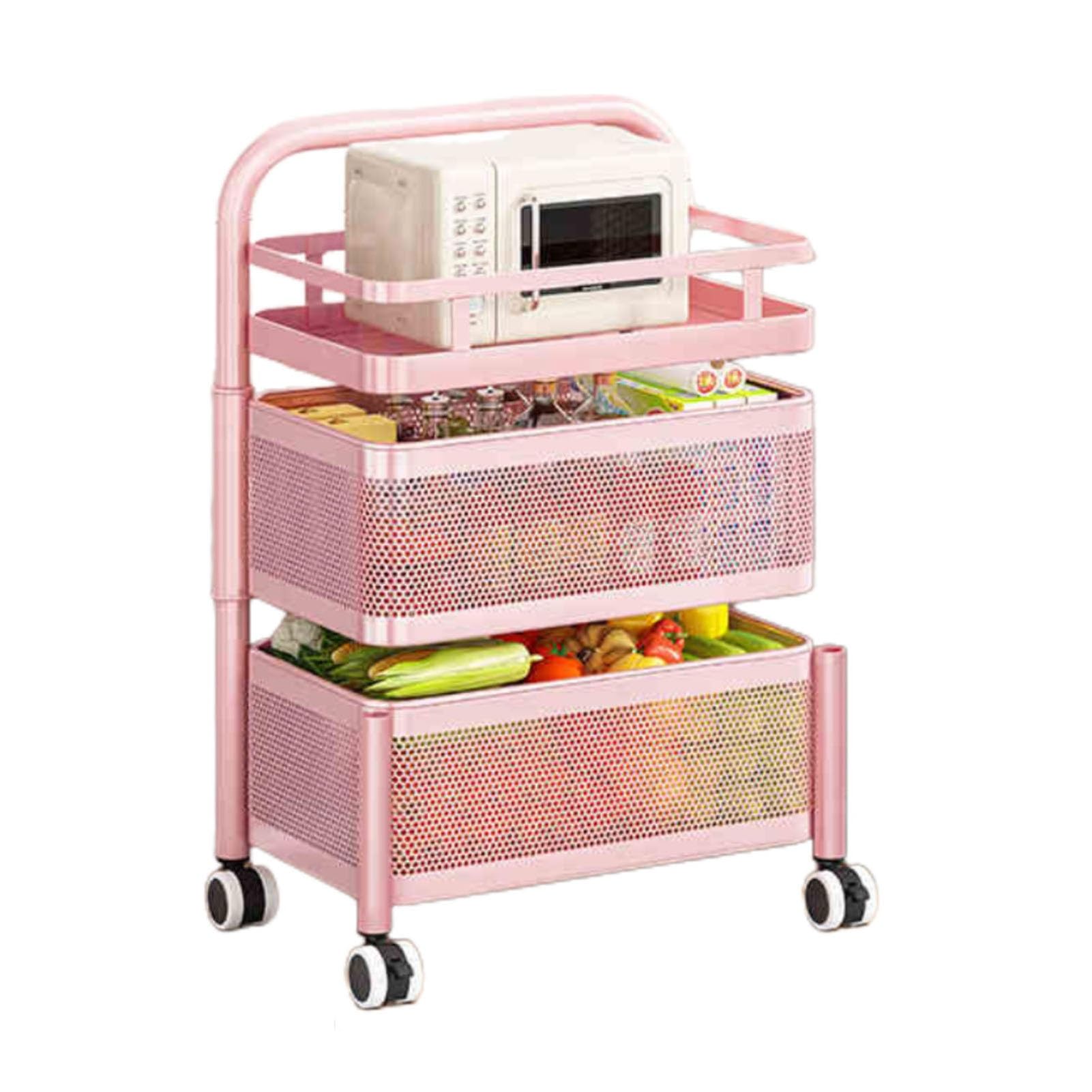 Estante giratorio para frutas con cesta magnética de cocina