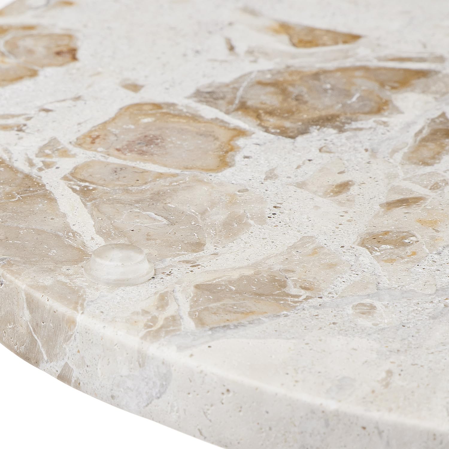BUTLERS Servierplatte Ø 30 cm Marmor - MARBLE - Dekoplatte im weißen Design | Anrichteplatte für Antipasti | Naturstein-Einzelstück