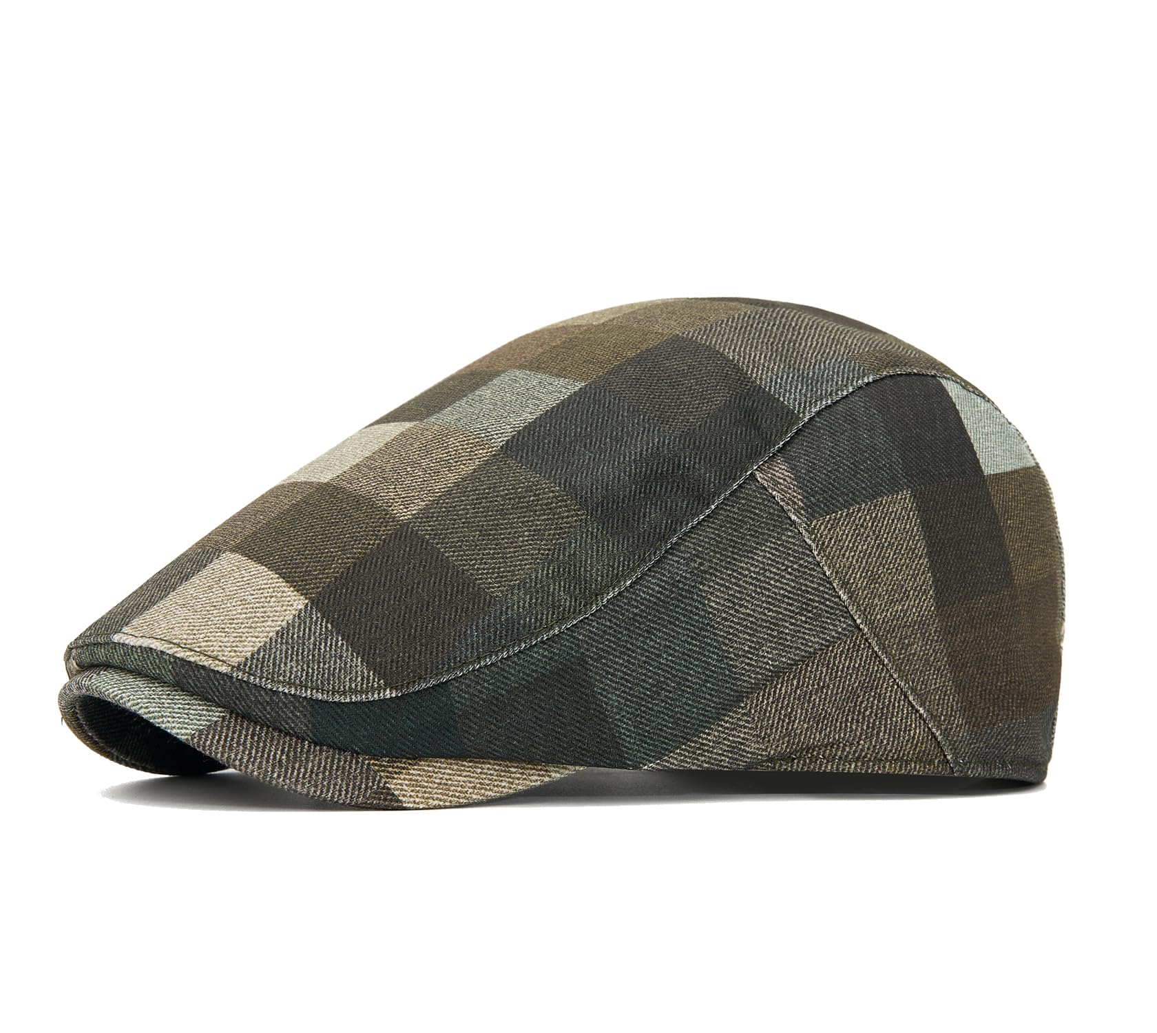 Quanhaigou Men's Cotton Flat Ivy Gatsby Newsboy Driving Hat Adjustable Irish Cabbie Ivy Driving Hunting Cap