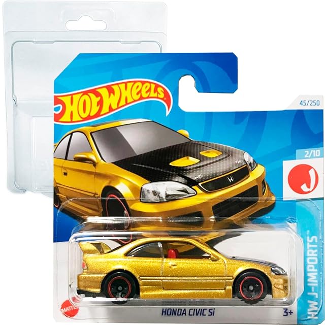 Hot Wheels Honda Civic Si HW J-Imports 2/10 (45/250) HTC41 Dorado 2024 + Protector Short Card Frikimonkey