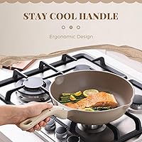 Vista 7 de PRICUSIS Sartén profunda antiadherente con tapa de vidrio, de 30.5 cm (4.6 lts), sartén para saltear 5 veces más duradera, resistente a arañazos