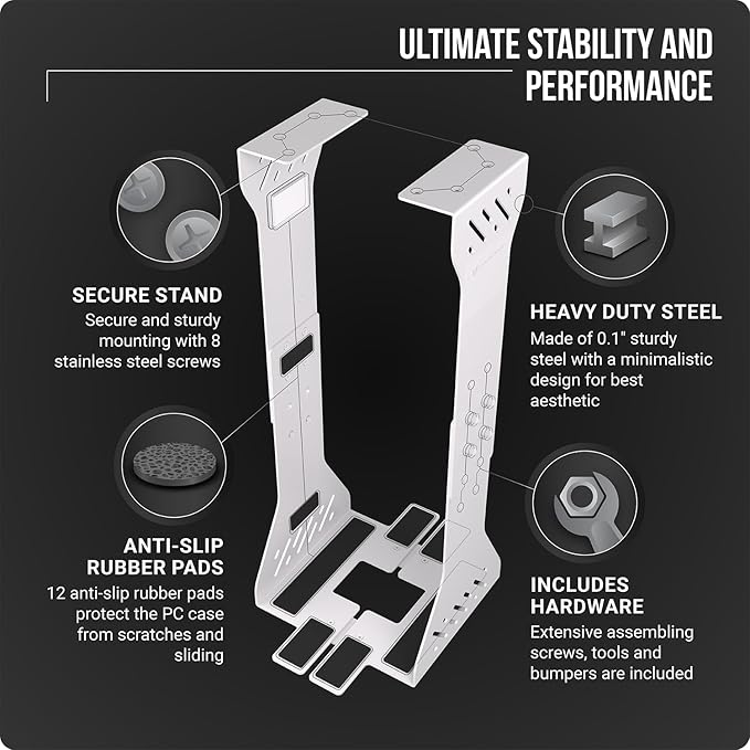 Soporte Ajustable para PC debajo del Escritorio Blanco miniatura 6