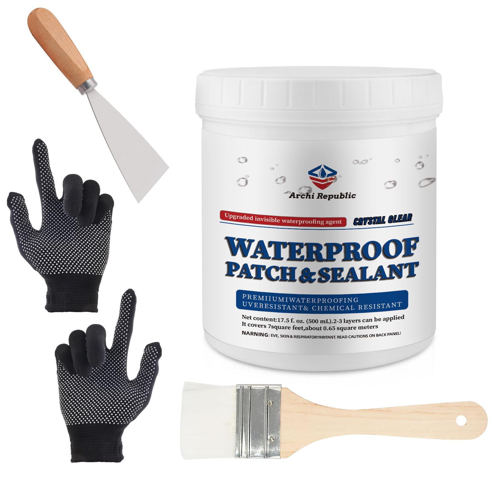 Upgraded Invisible Waterproof Agent Clear as Crystal, Transparent Waterproof Paint for Both Interior and Exterior Use on Rooftops, Bathrooms, and
