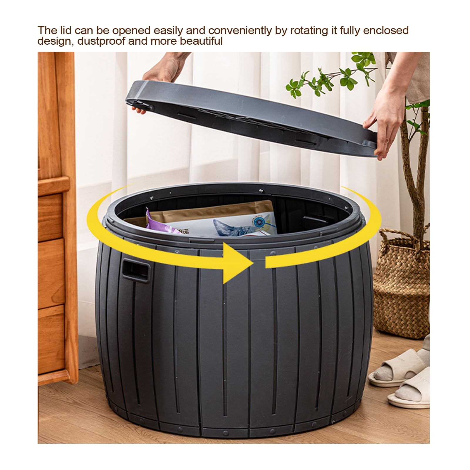 Scatola portaoggetti da esterno, scatole portaoggetti in resina impermeabili, contenitori portaoggetti in plastica con serratura e coperchio, for giardino, piscina, balcone, cortile