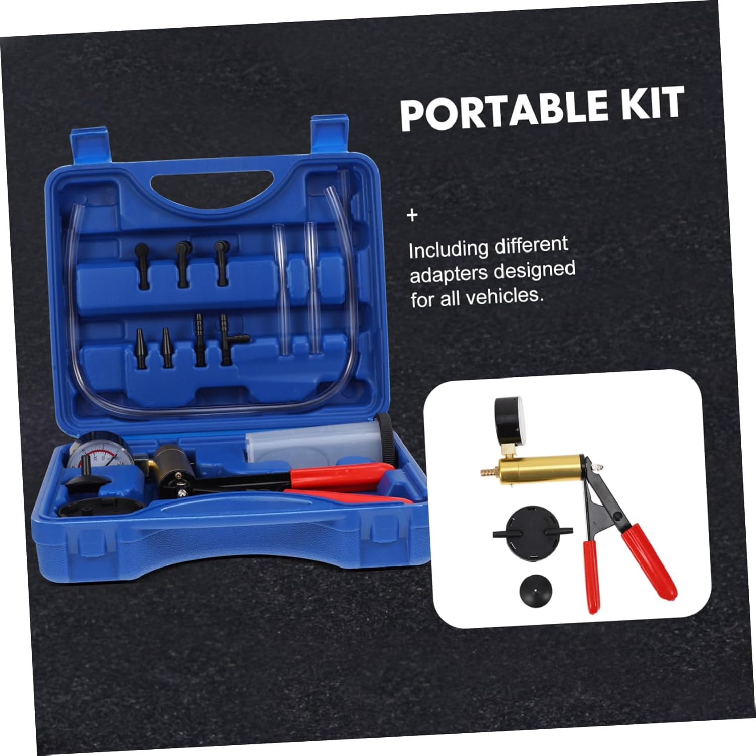 Brake Bleeder Pump Kit Hand-held Vacuum Pump for Ac System Automotive Tools Carrying Case