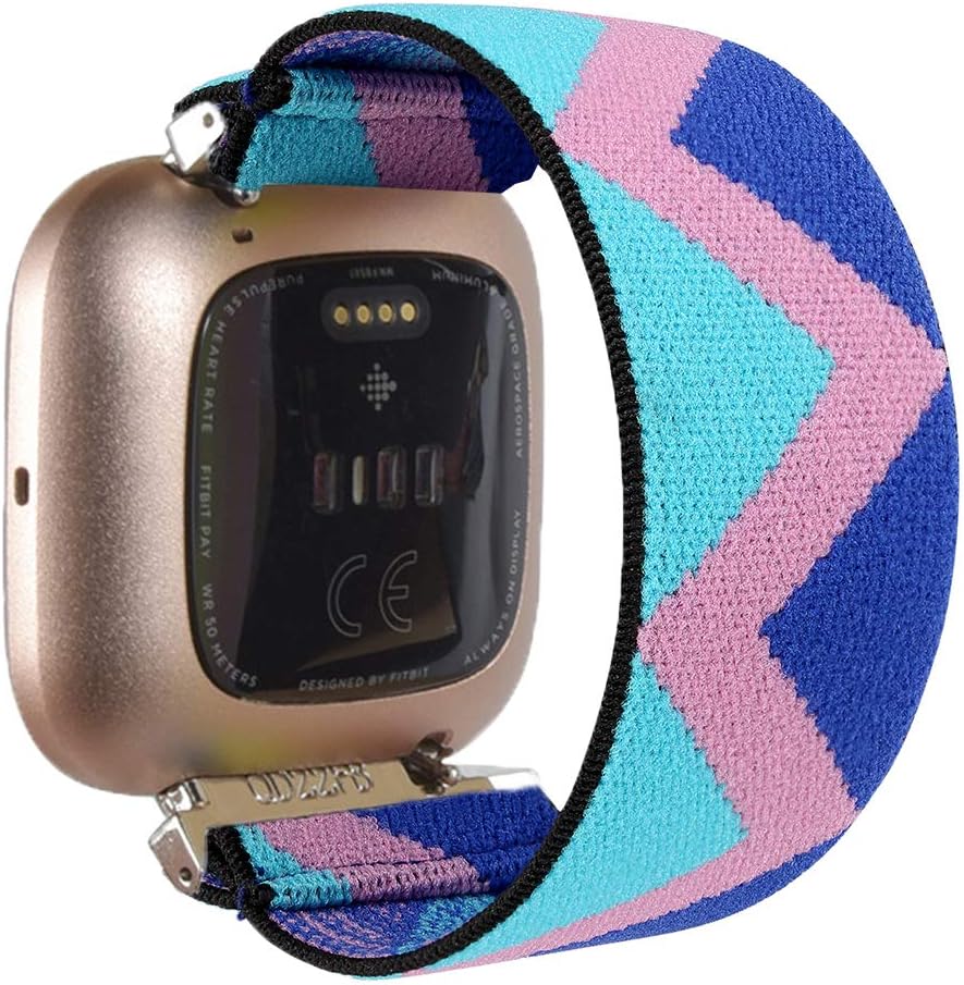 Watch Band Replacement Compatible with Fitbit Versa 2, Fashion Women Elastic Watch Band Compatible with Fitbit Versa/Versa 2/Versa Lite