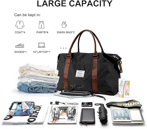 Miniatura 3 de Bolsas de viaje para mujer bolsa de viaje de fin de semana para mujer bolsa de gimnasio deportiva bolsa de lona de entrenamiento bolsa de hombro