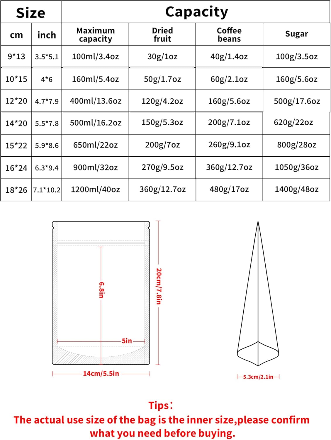 firekylin 100 pack smell proof bags 5.5" x 7.8", resealable bags with matte window, foil pouch stand up sealable bags for packaging?red? red 5.5" x 7.8"