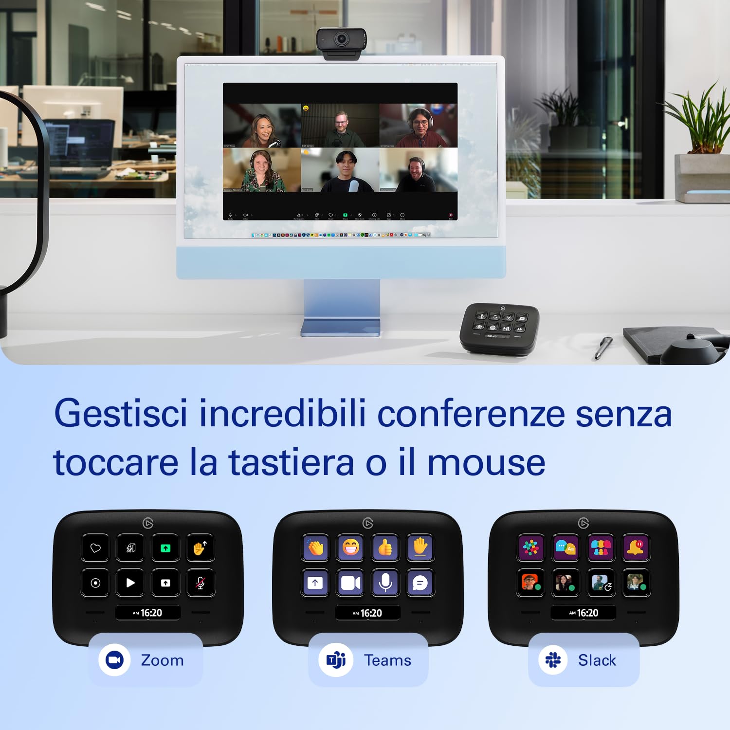 Elgato Stream Deck Neo (Nero) – 8 tasti personalizzabili, 2 Touch Point, velocizza attività e flussi di lavoro - controlla Word, Excel, PowerPoint, Teams, Zoom, Spotify e altro - per Mac e PC