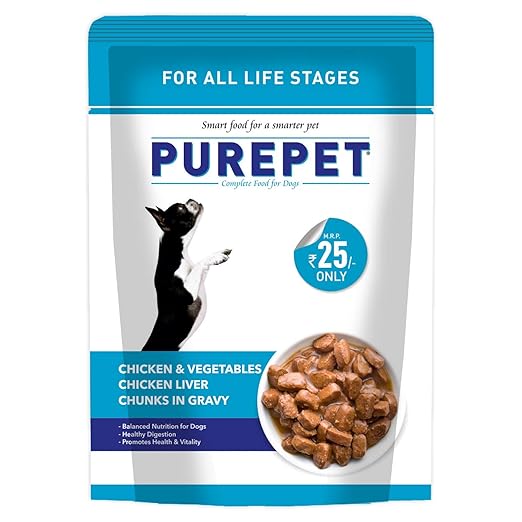 Purepet Wet Dog Food Chicken And Vegetable Chunks In Gravy 15 Pouches 15 X 70g Amazon In Pet Supplies