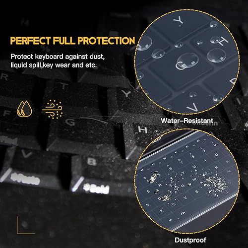 Miniatura 10 de Funda protectora universal de silicona para teclado portátil de 156 a 173 pulgadas con teclado numérico cubierta ultrafina para teclado impermeable