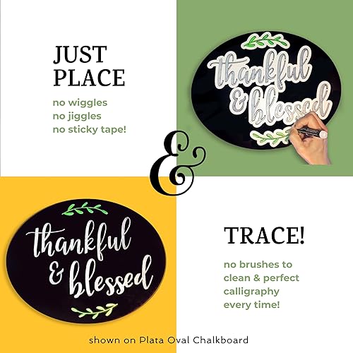 Miniatura 4 de Plantillas magnéticas para letreros de pizarra, plantillas de pizarra cursiva, plantillas reutilizables para pizarras de tiza, juego de plantillas