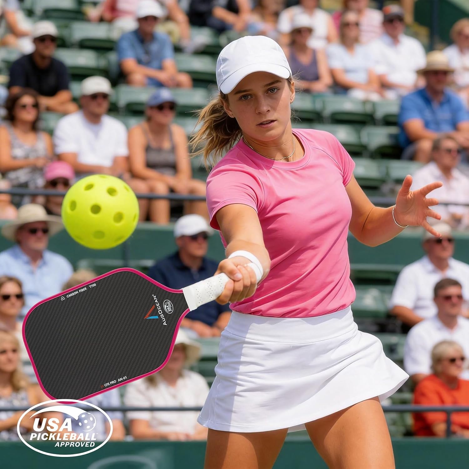 Pickleball Paddle,Pickleball Paddles-3K Raw Carbon Fiber Pickle Ball Paddle Surface with Great Grit & Spin,T700 Pickleball Racket with Excellent Power,Control and Balance,USAPA Approved