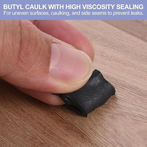 Miniatura 3 de PATIKIL Paquete de 4 cintas de sellado de butilo de 30 pies x 1 pulgada x 18 pulgadas, cinta sellante de butilo negra de goma de butilo, cinta de