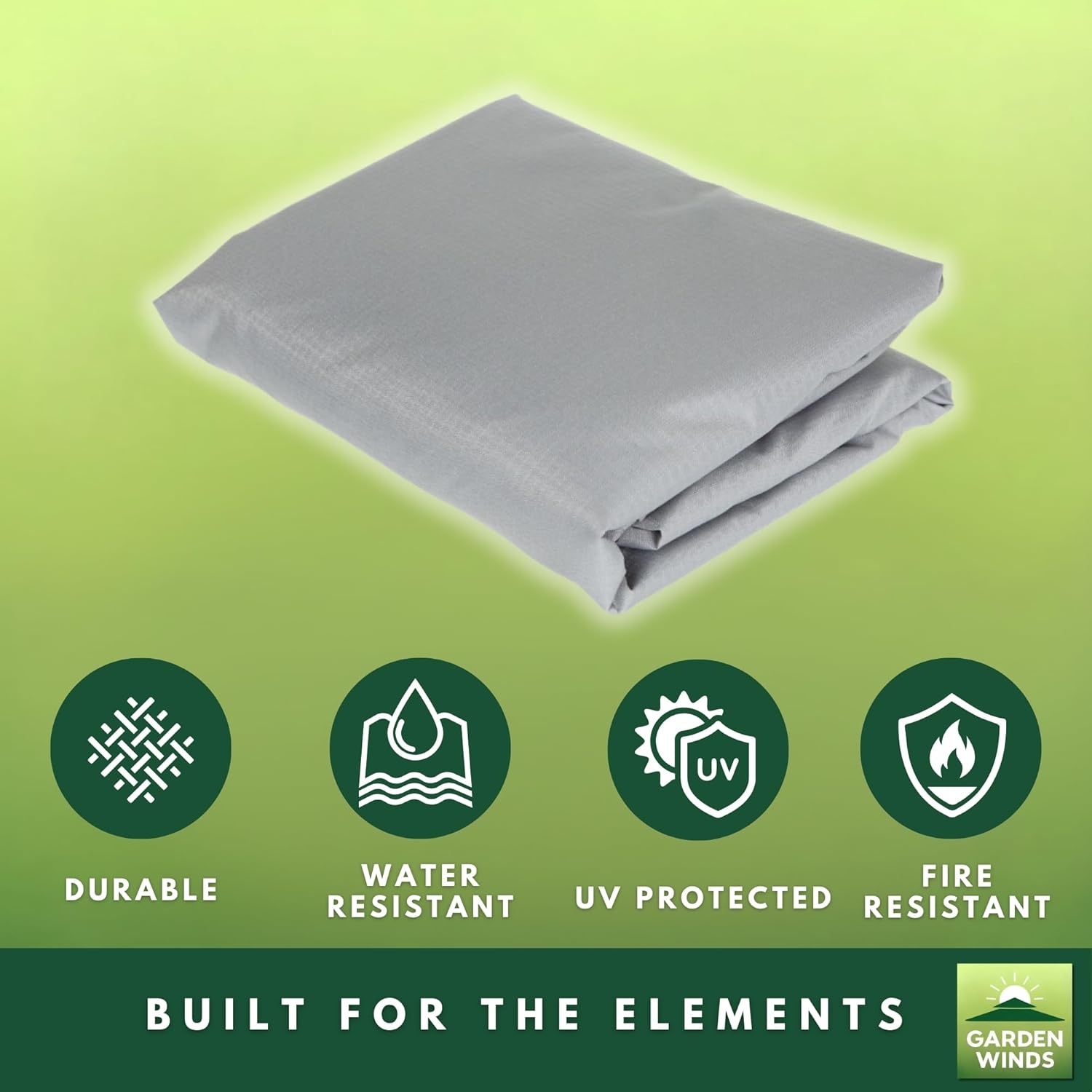 Garden Winds Reinforced RipLock 350 Replacement Canopy Top Cover Compatible with Real Living Triple 15’ Umbrella Models GFS00744A - Slate Gray