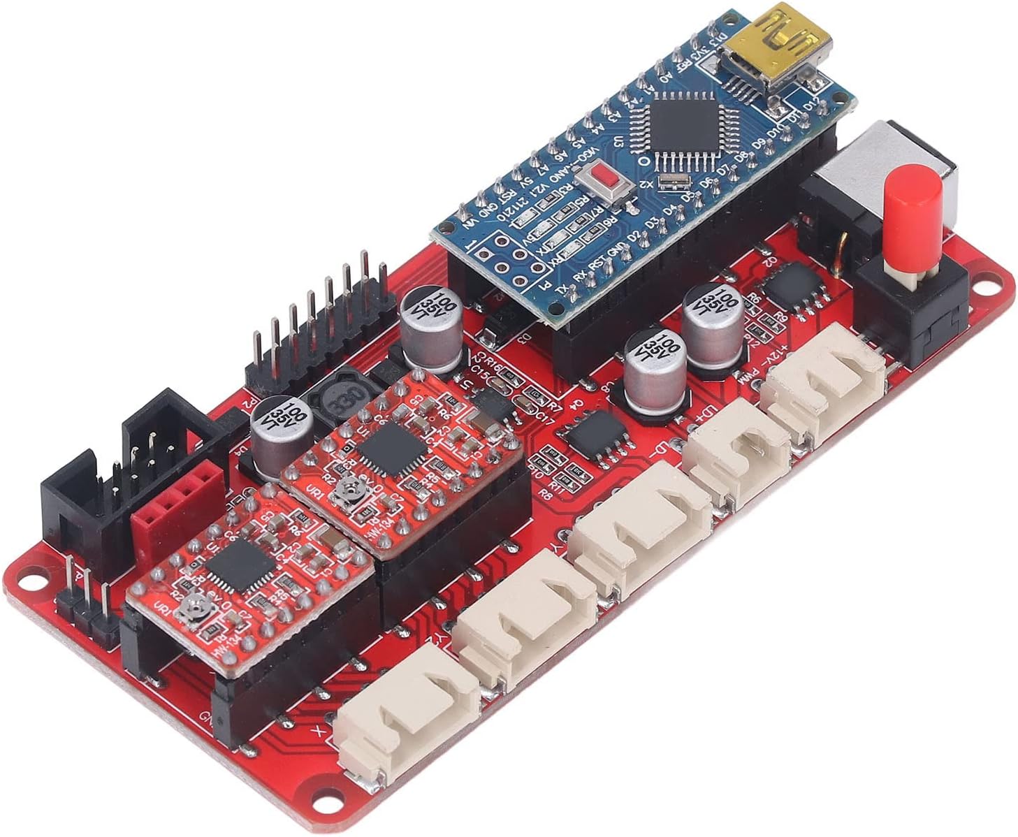 Karlak USB CNC Driver with Dual Y Axes Control for Efficient CNC Engraving Machines, Includes USB to 5Pin T Type Cable, Sturdy PCB Construction