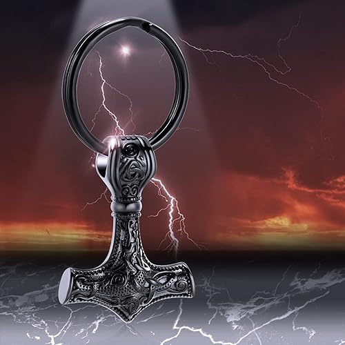 Miniatura 6 de shajwo Mjolnir Thors - Collar de urna de martillo para cenizas para hombres, celta, nórdico, vikingo, joyería de cremación para mujer, recuerdo