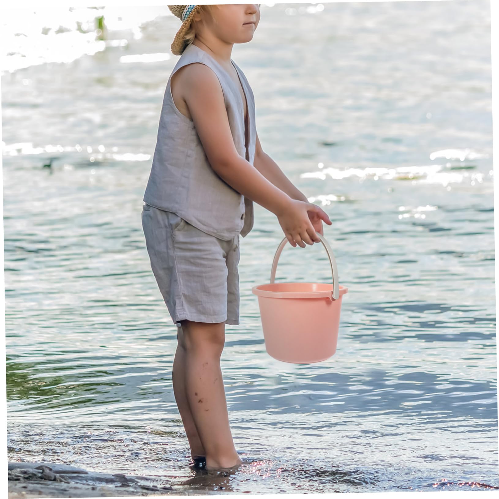Hohopeti Secchio in Plastica con Manico per Bucato, Acqua, Pulizie Mini, Portatile, per Casa, Studenti, Dormitorio