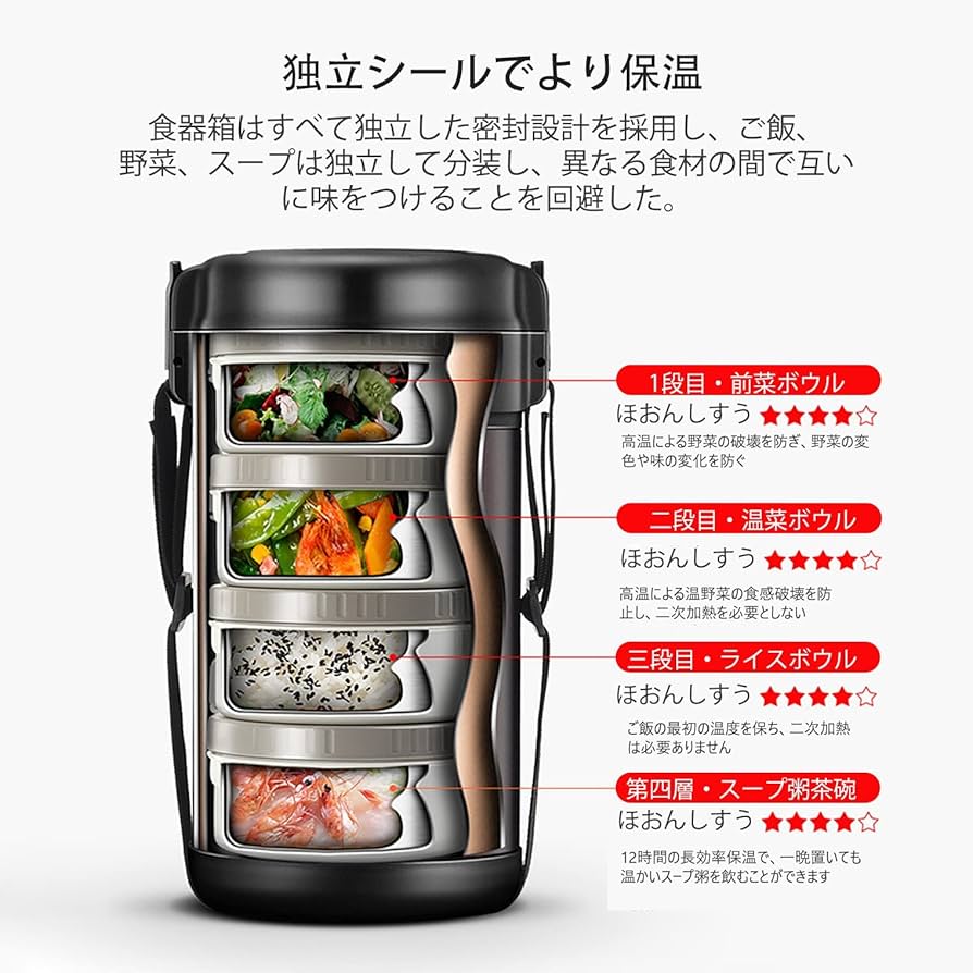 Amazon｜保温弁当箱 ランチジャー ステンレスランチジャー 12