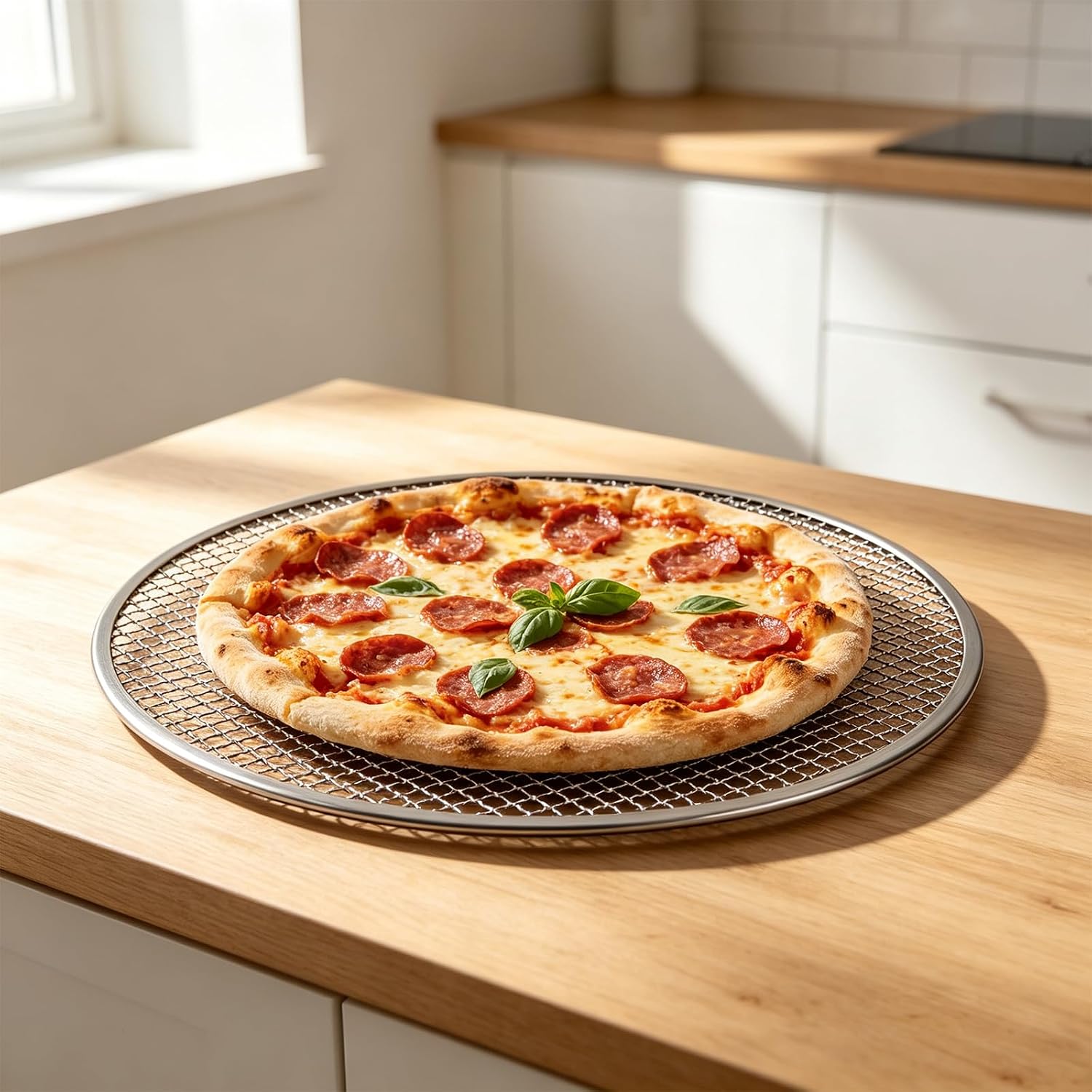 Semetall Pizza Screen 10 inch 12 inch 13 inch for Oven Baking,3 Pcs