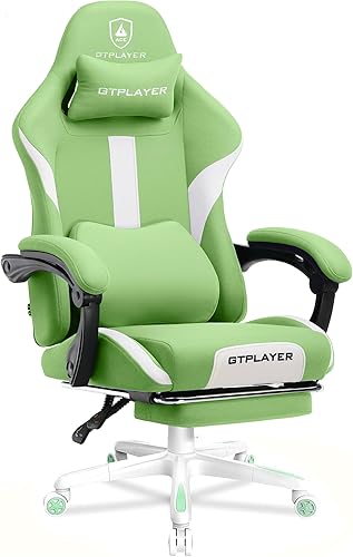Miniatura 8 de GTPLAYER Silla Gaming con Reposapiés, Silla de Juego de Computadora Grande y Alta 350lb, Estilo Racing, Respaldo Alto Ergonómico con Soporte Lumbar