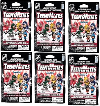 Teenymates Party Animal 2021 NHL Series 8 Hockey Figures Gift Set Party Bundle, Lot of 6 Mystery Packs