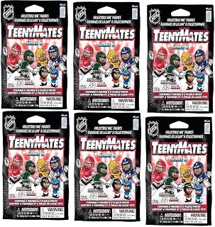 Teenymates Party Animal 2021 NHL Series 8 Hockey Figures Gift Set Party Bundle, Lot of 6 Mystery Packs