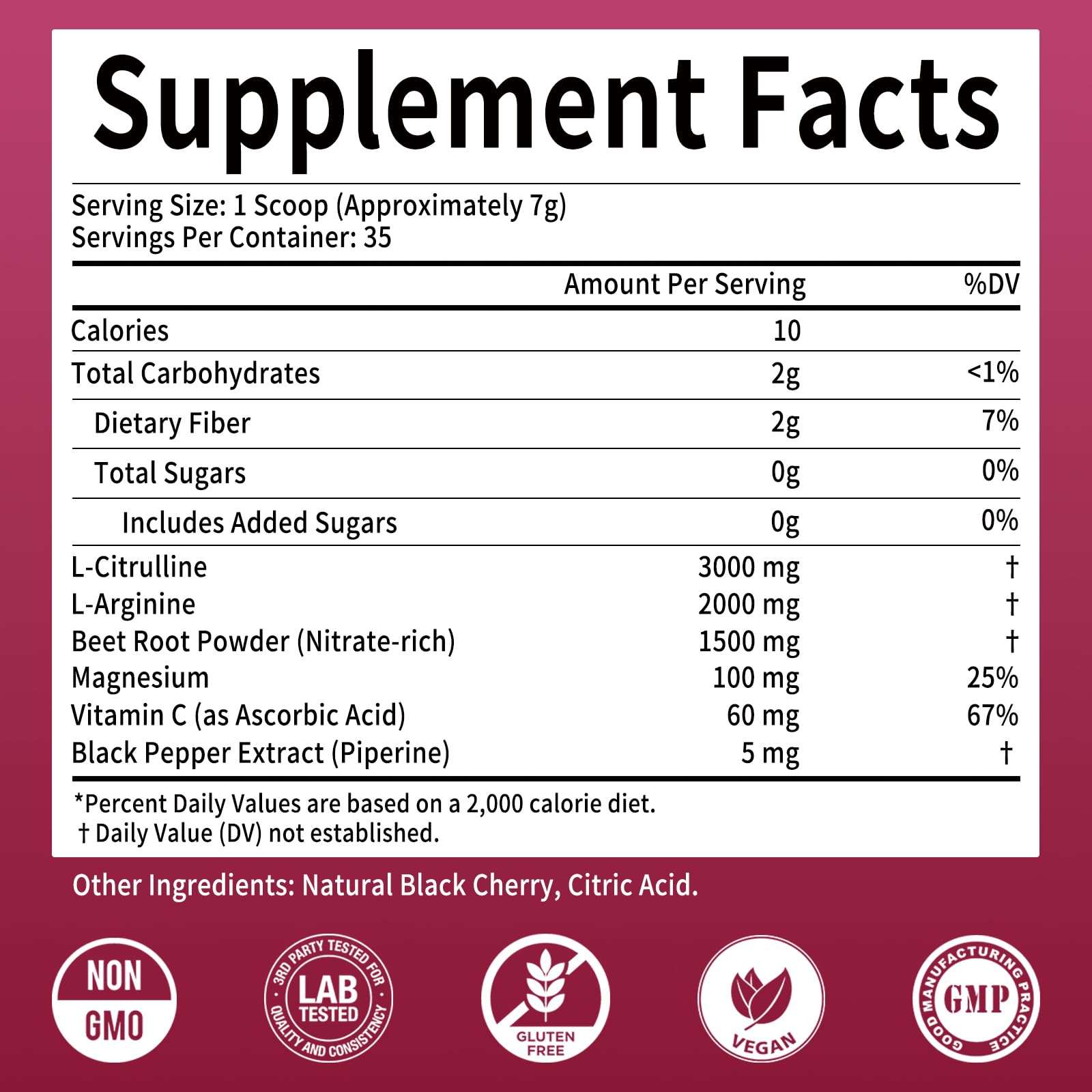 Nitric Oxide Supplement - Beet Root Powder with L-Citrulline & L-Arginine — Amazon image 4