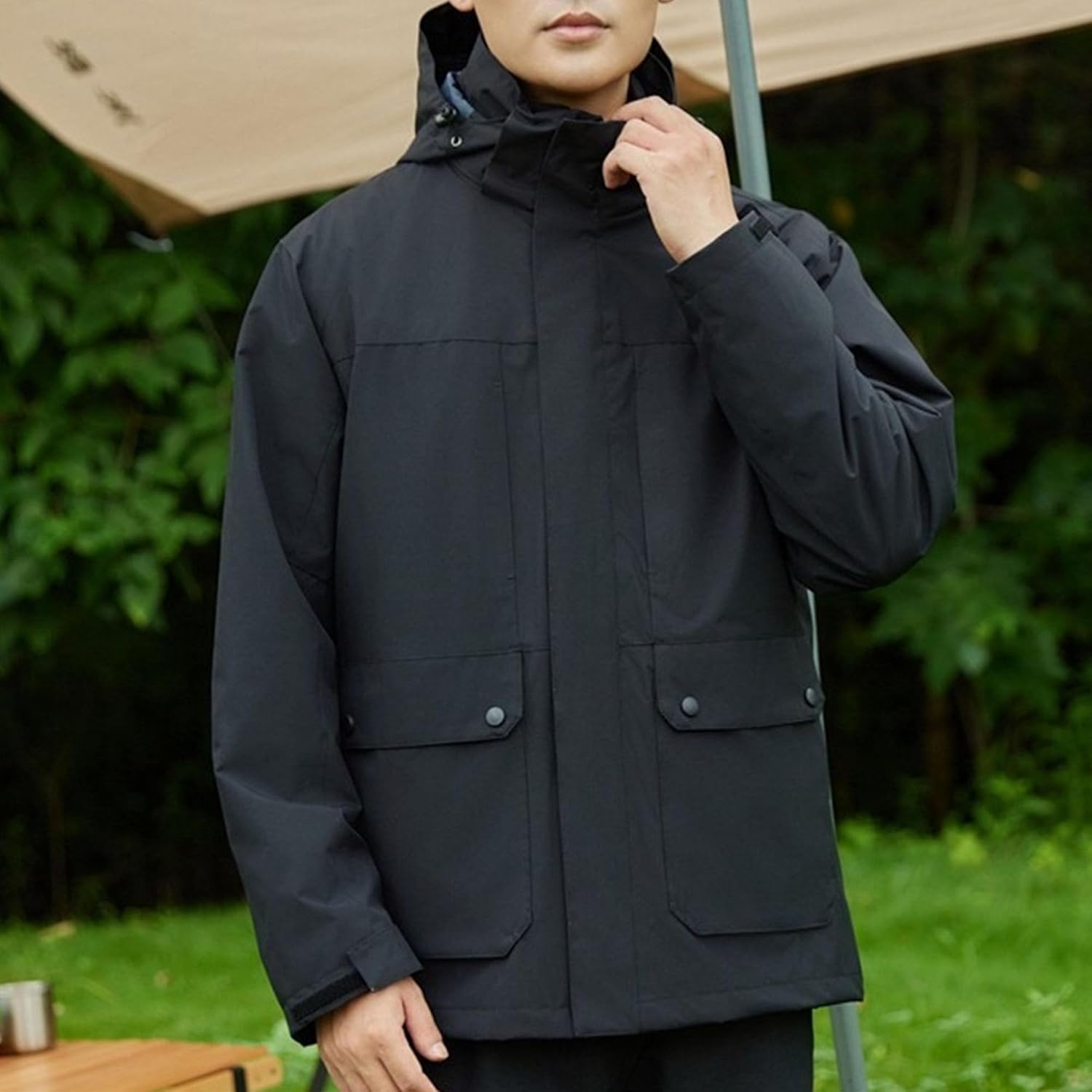 Winter Coats for Men Waterproof Winter Jackets for Men Warm Padded Jacket Zip Up Lightweight with Hood Windbreaker