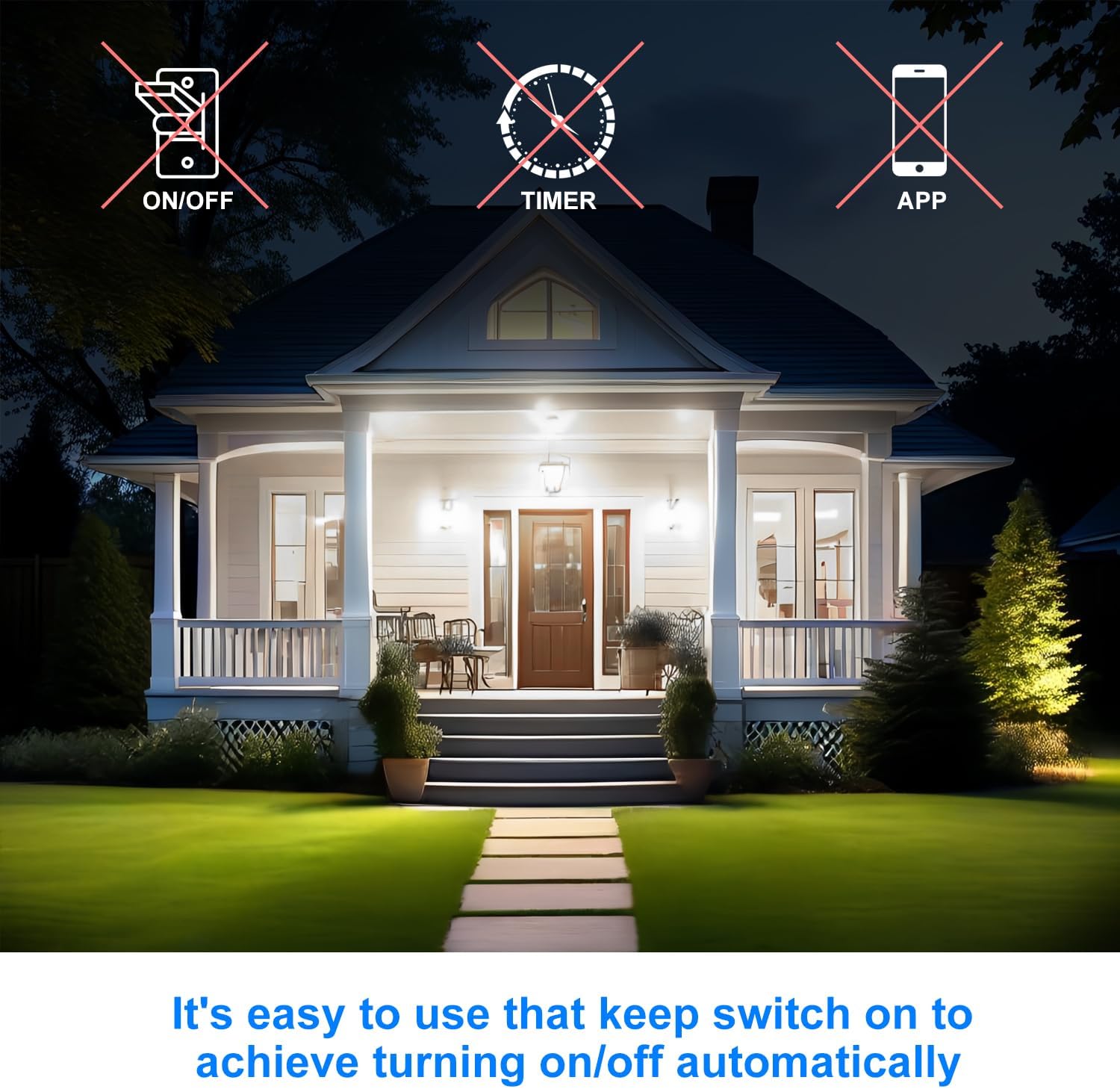 PAR38 Dusk to Dawn Sensor LED Light Bulb,15W(150W Equivalent),6000K Daylight,Auto On/Off Outdoor Security E26 Base Flood Light Bulbs, 4-Pack