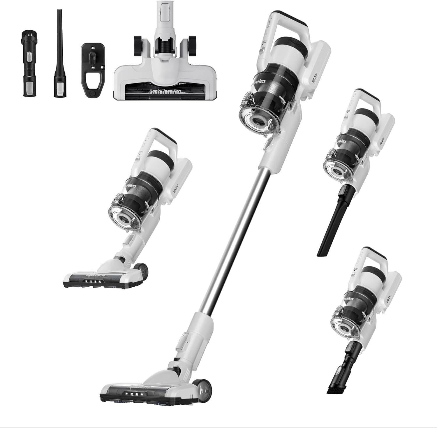 Eureka Cordless Vacuum Cleaner, Anti-Tangle Brushroll, Rechargeable Stick Vacuum (NEC280WH)