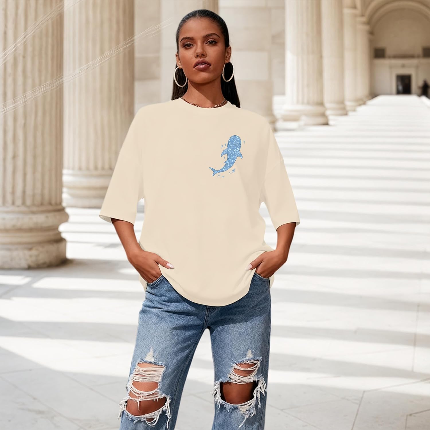 Overiszed Christian Shirts for Women God is Good Shirt Religious Faith Short Sleeve Tops Bible Verse Inspirational Tee - Image 3