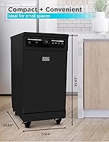 Vista 7 de LAVAVAJILLAS PORTÁTIL SOBRE RUEDAS 18" CON CAPACIDAD DE ESPACIO DE 8 PLACES DE ACERO INOXIDABLE CON CONECTO DE GRIFO BLACK+DECKER