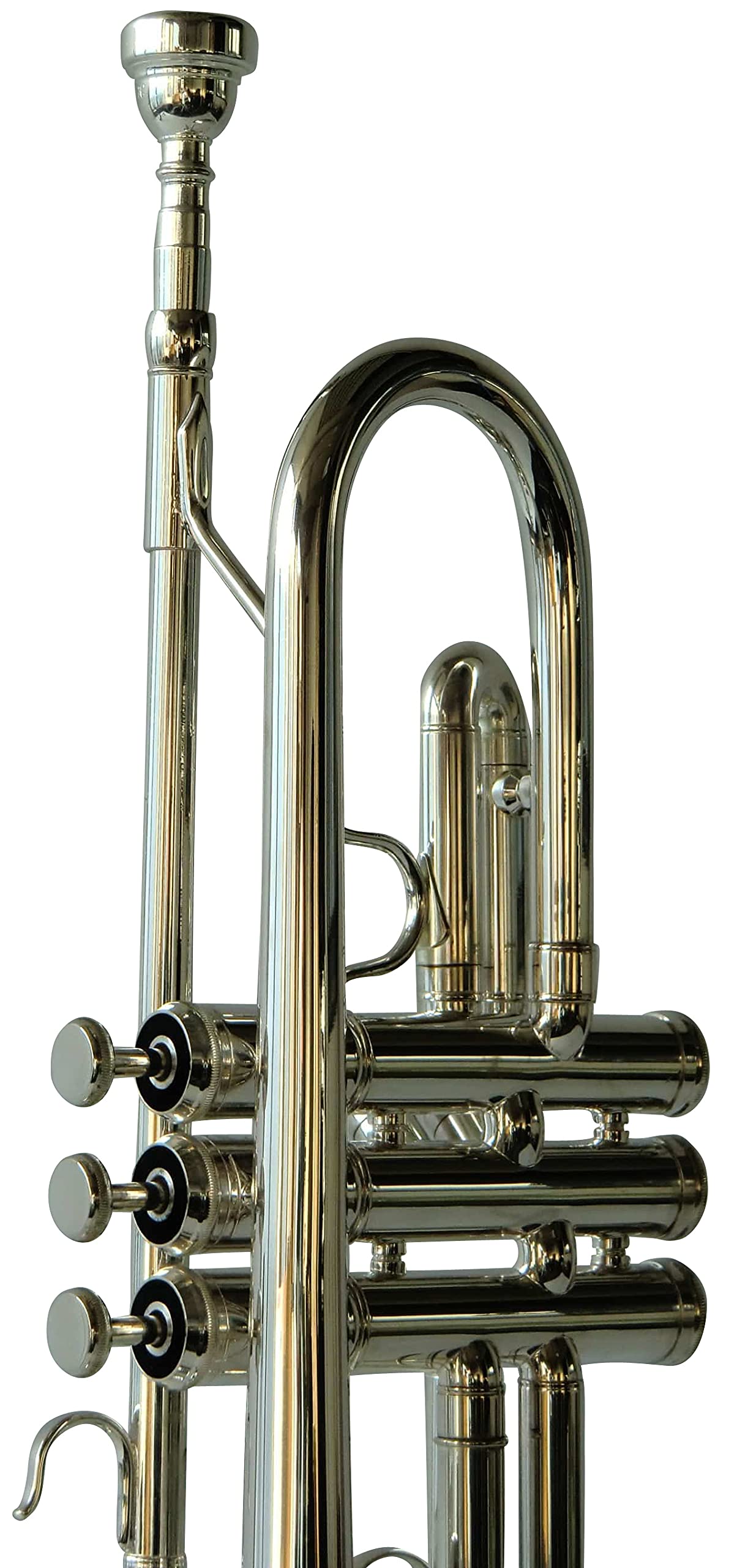 Trompete, Perinettrompete, Konzerttrompete, echt versilbert, mit Monelventilen, inkl. Luxus-Hartschalenkoffer und Zubehör, Neu