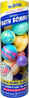 Mr. Bubble Galaxy Bath Bombs: 8 Fizzy Planet Bombs, Bubble Gum Scent, STEAM Educational Kids Bath Fun