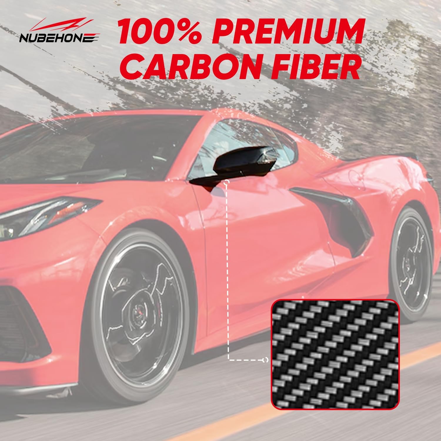 C8 Bundled Items of Real Carbon Fiber Mirror Caps and Side Fender Vent Door Garnish Fit for Corvette C8 Stingray Z51 2020-2025