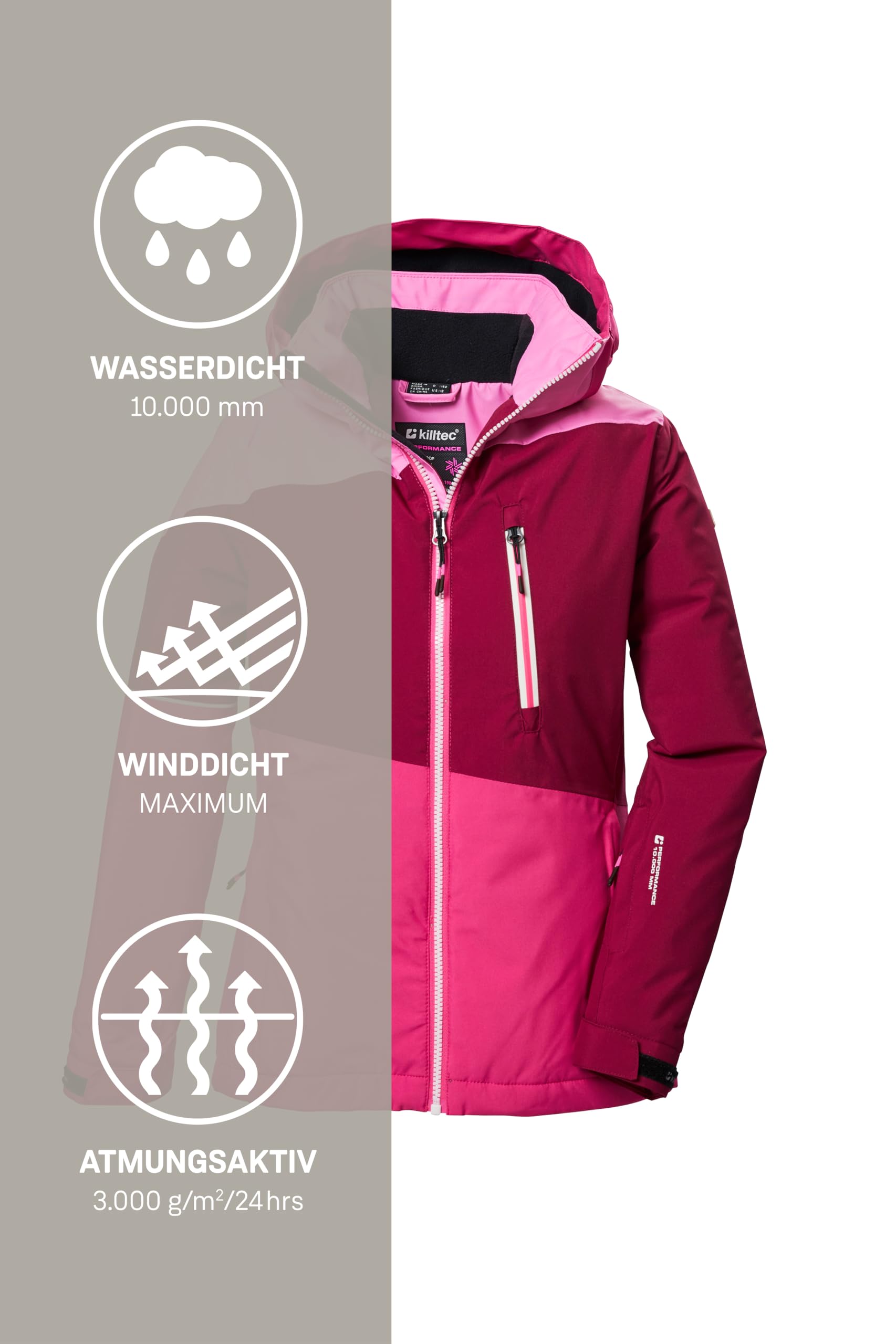 Killtec Mädchen Ksw 331 Grls Ski Jckt Skijacke/Funktionsjacke mit Kapuze und Schneefang