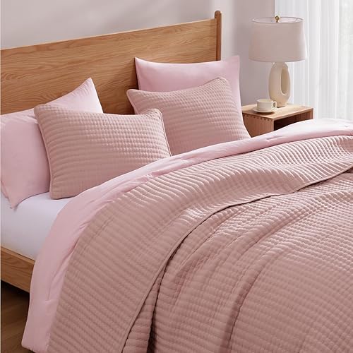 Miniatura 12 de WRENSONGE - Juego de edredón blanco tamaño queen de 3 piezas, colcha ligera para todas las estaciones del verano, juego de ropa de cama suave con 2