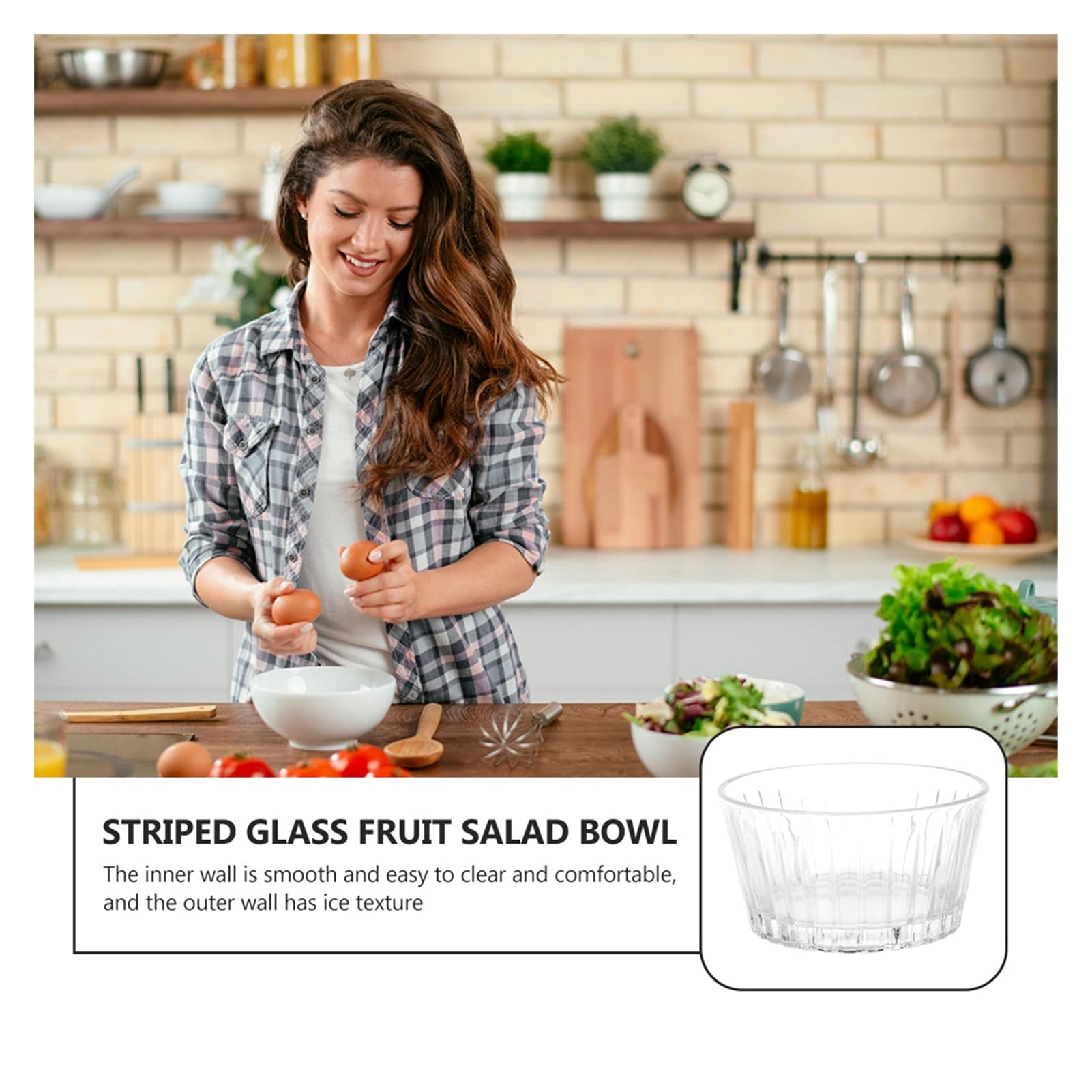 Saladier Bol à fruits, saladier, bols en verre Bol à salade en verre Bol à dessert for crème glacée domestique Bol à fruits et légumes en verre Bols à céréales et à soupe Bols à bonbons transparents