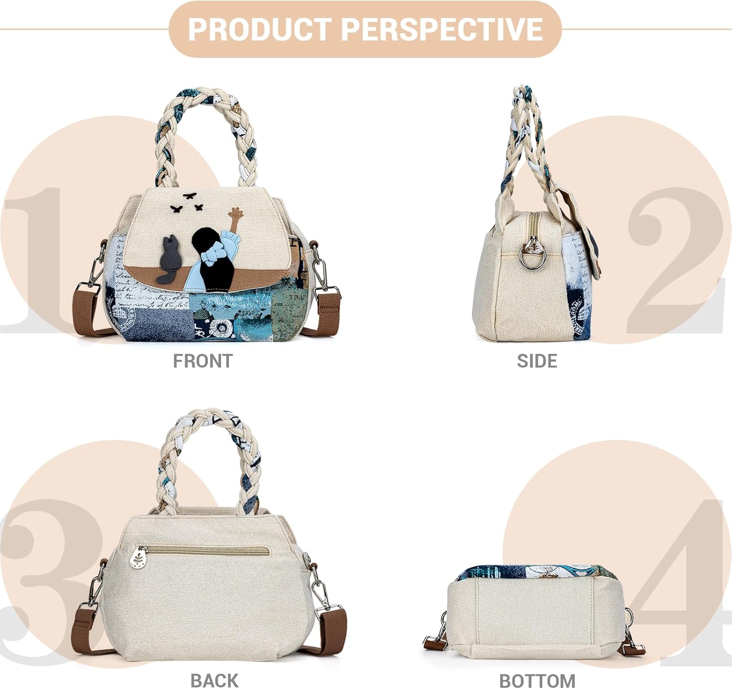 Tote Bag With Zipper, Small Crossbody Bags for Women Trendy, Hand-Woven Shoulder Handbags for Women
