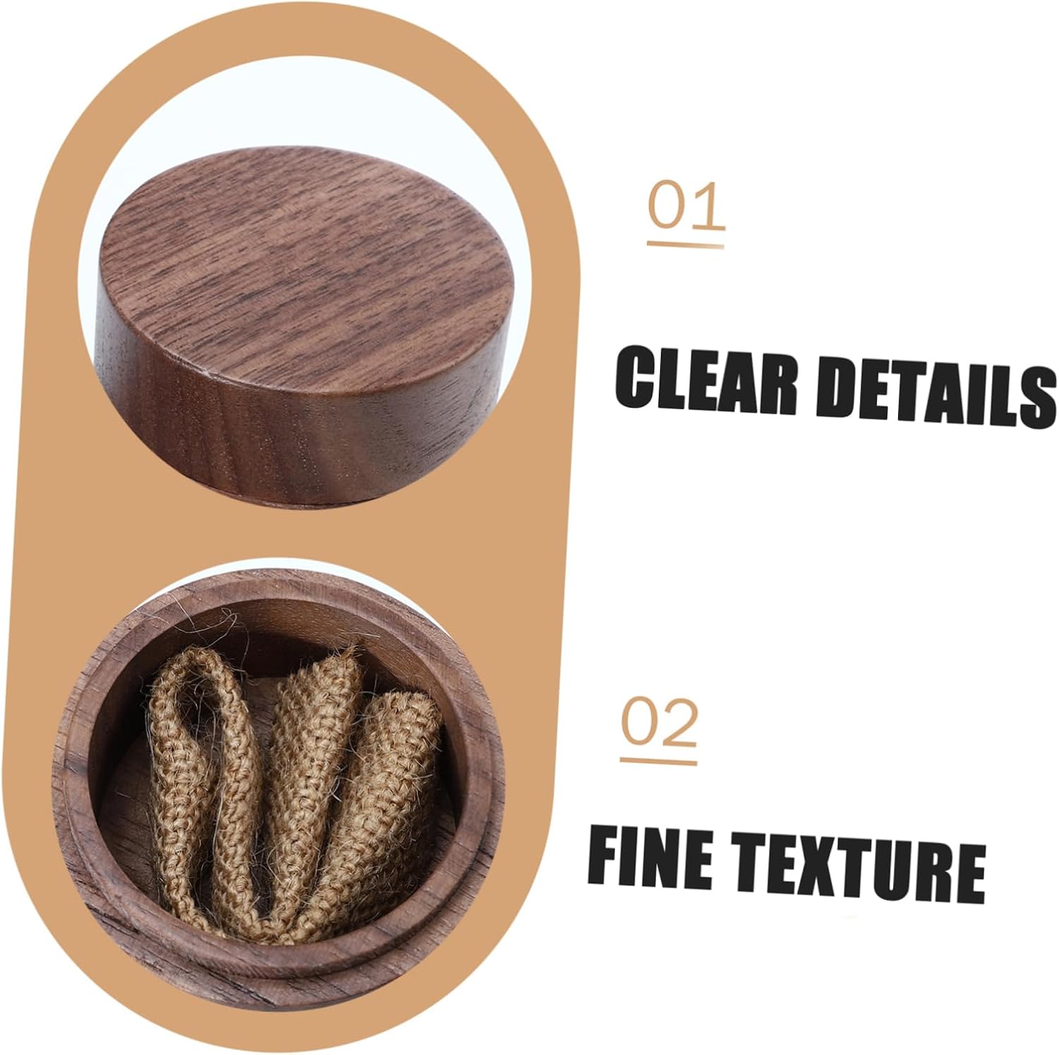 Xmas Solid Wood Jewelry Box Ring Earring Packaging Box Coffee Brown image 4