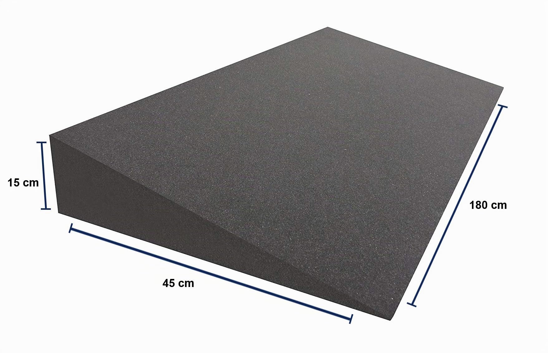 Dibapur® Cuña para colchones, elevador de colchones, sin funda, 180 x 45 x 15 cm (ancho x profundo x alto) / 1 cm