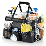 Nomad USA Wearable Cleaning Caddy Bag 100% Waterproof Cleaning Supplies Tote Bag w/Handle & Adjustable Shoulder Straps,Detachable Organizer for Kitchen,Housekeepers,Gardening,Hardware (Black)
