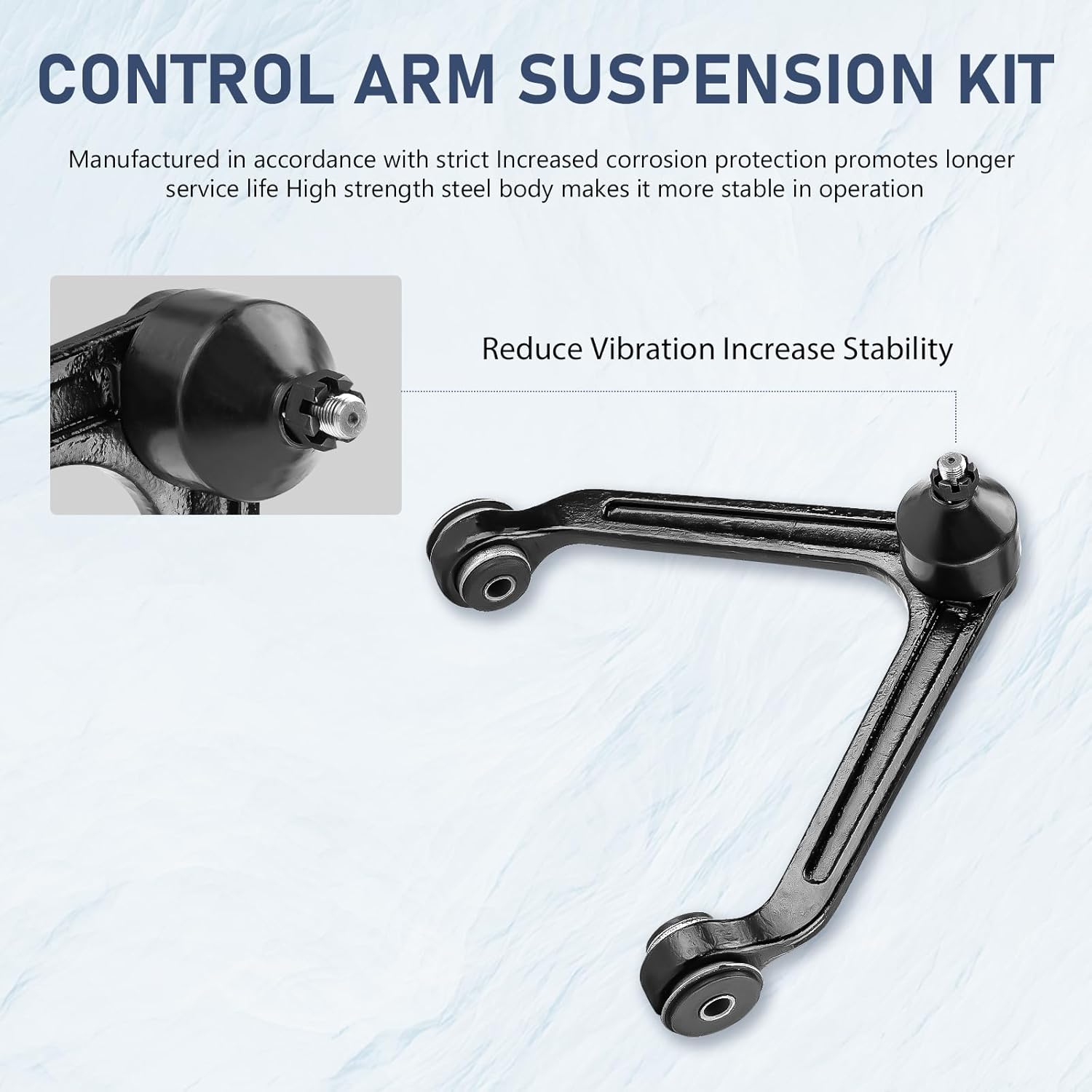 8pc Front Upper Control Arms Suspension Kit Fit for Dodge Ram 1500 2002 2003 2004 2005 (4WD ONLY - 5-Lug) with Lower Ball Joints Sway Bar Links Outer Tie Rod End Link Replacement
