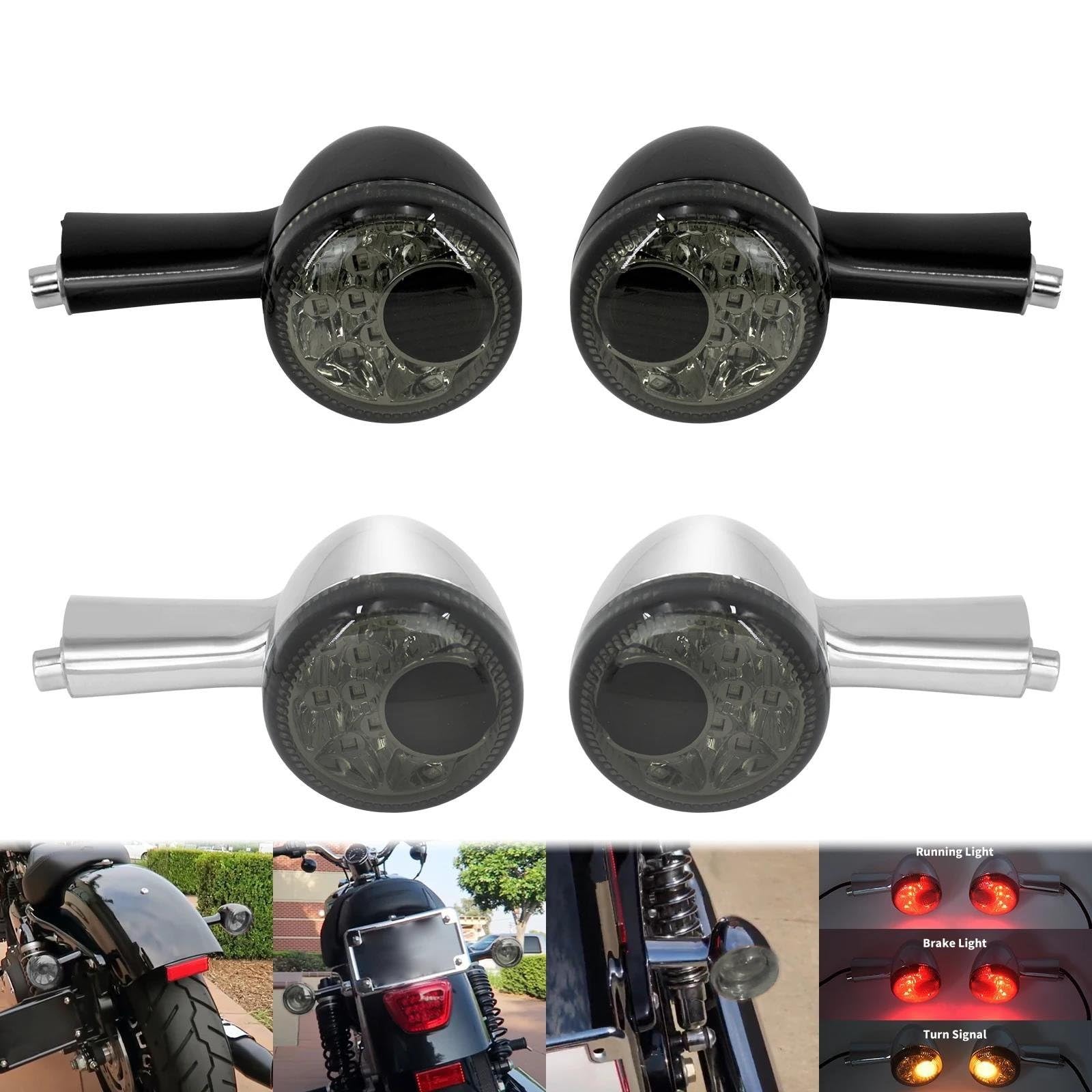 Indicatori Di Direzione Posteriori Per Motociclette, Luci Dei Freni, Per Harley Sportster 883 Iron XL1200 48 Roadster Super Low 1992-2022 Indicatore Di Direzione Moto(Nero)