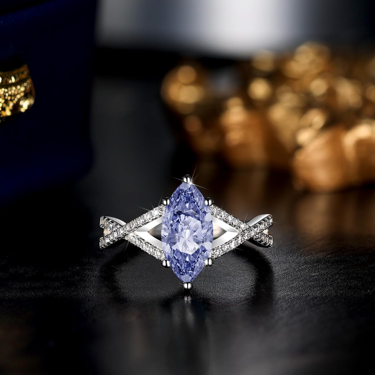 1.5CT Marquise Cut Engagement Ring For Women, Sterling S925 Silver Solitaire Ring Wedding Ring Promise Ring - Image 3