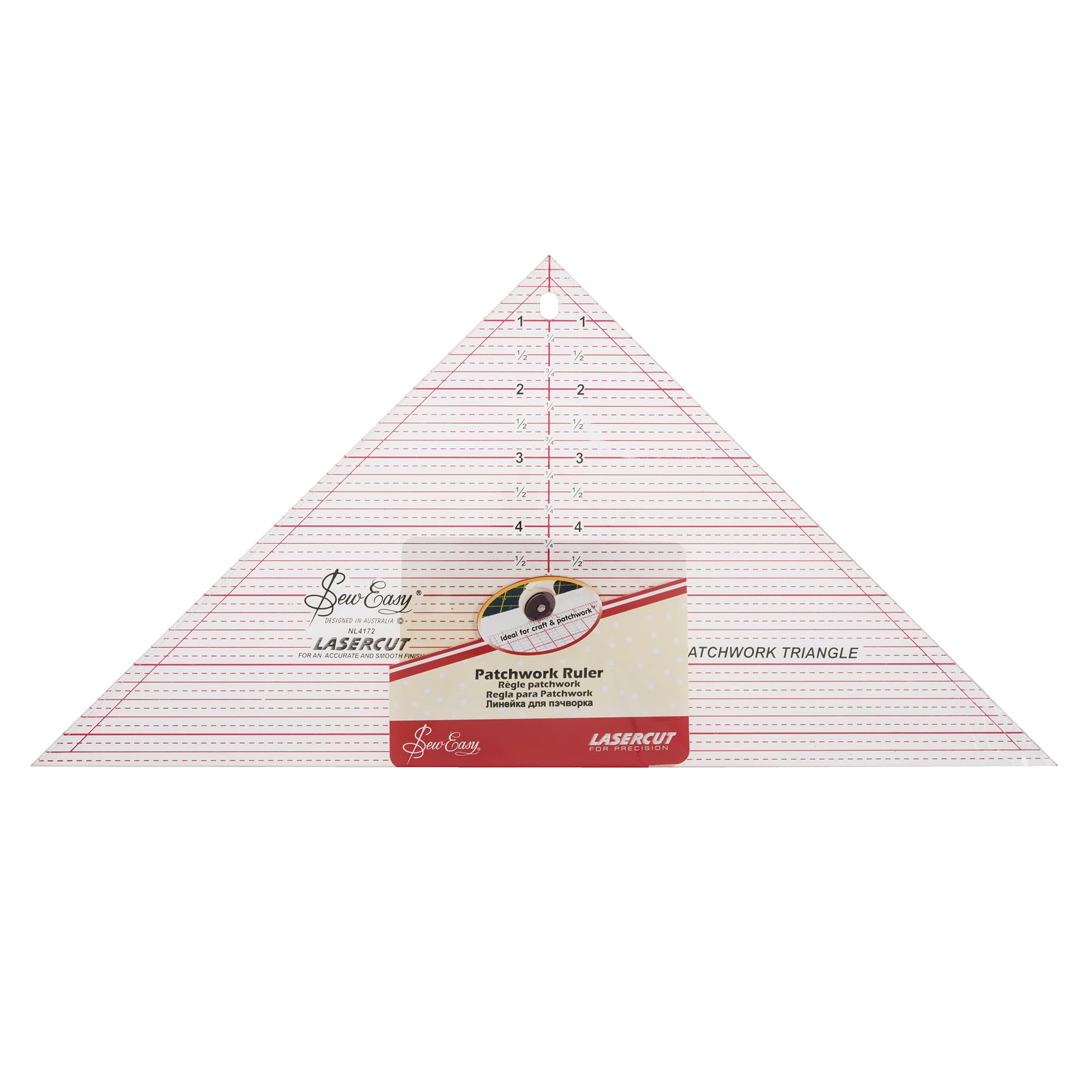 Sew Easy 90° Triangle Template – Quilting & Patchwork Rule for Applique Sewing, Transparent Acrylic Non-Slip — image 1